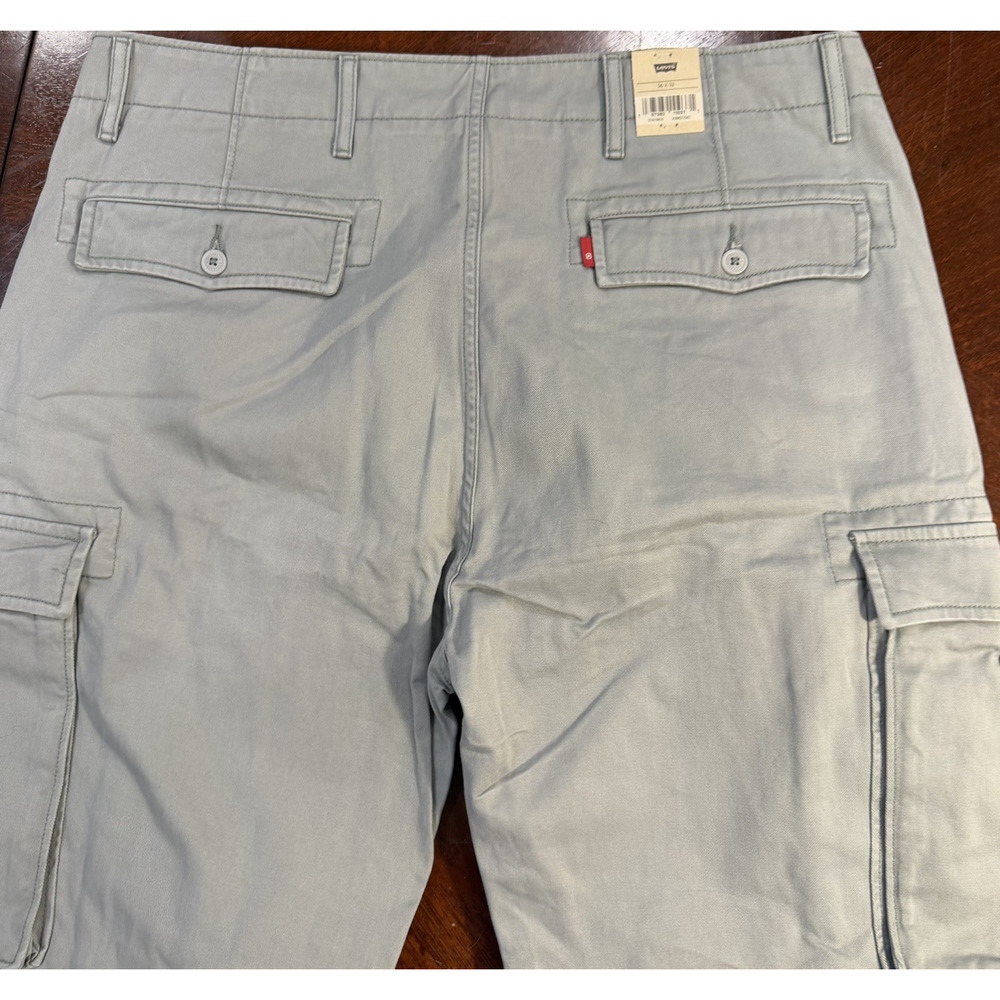 New Levi's Ace Cargo Pants Relaxed Fit Slightly Tapered Gray Cotton Sz 36x32 Y2K - Picture 9 of 13